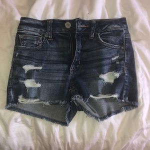 Ripped jean shorts